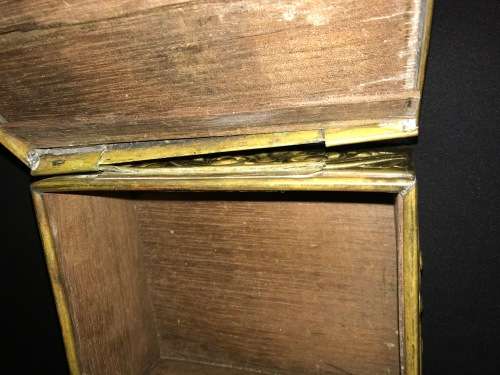 ANTIQUE BRASS CIGAR BOX
