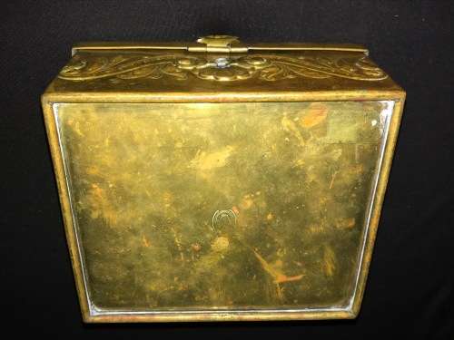ANTIQUE BRASS CIGAR BOX