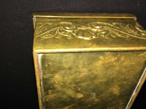 ANTIQUE BRASS CIGAR BOX