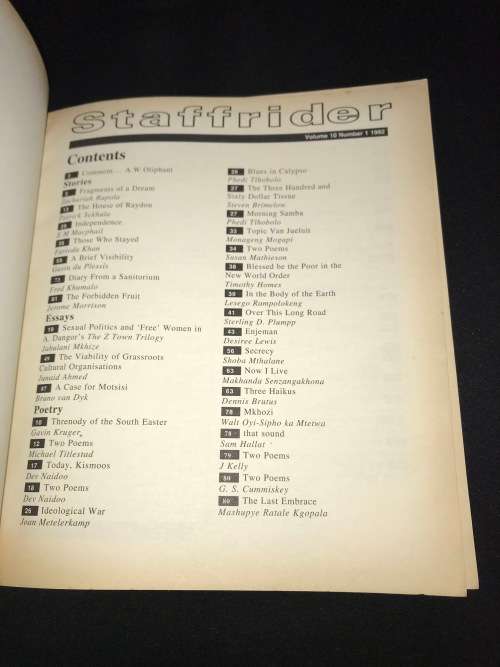 STAFFRIDER VOL 10 NUMBER 1, 1992