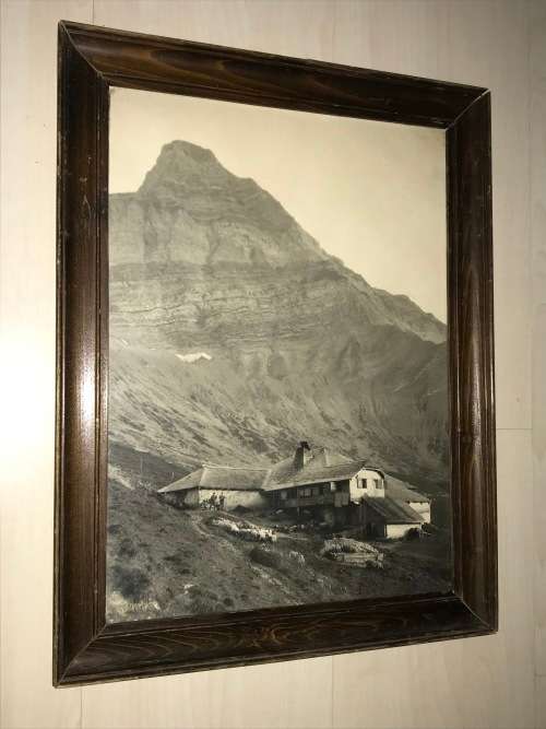 ANTIQUE ALPS MOUNTAIN LIVING ORIGINAL PHOTO 1924 SIGNED BY PHOTOGRAPHER