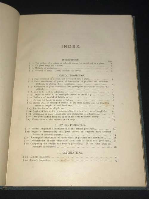 A TREATISE ON MAP-PROJECTIONS BY C.L.H. MAX JURISCH CAPE TOWN 1890 PRESENTATION COPY