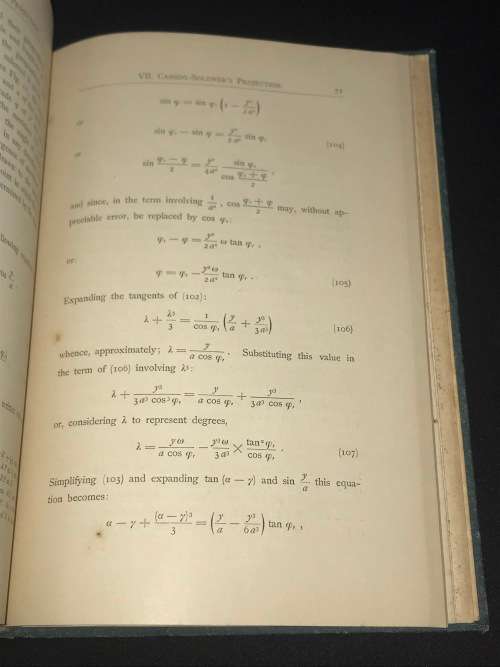 A TREATISE ON MAP-PROJECTIONS BY C.L.H. MAX JURISCH CAPE TOWN 1890 PRESENTATION COPY
