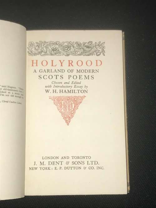 HOLYROOD A GARLAND OF MODERN POEMS CHOSEN AND EDITED BY W.H. HAMILTON