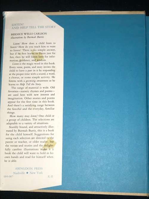 LISTEN! AND HELP TELL THE STORY BY BERNICE WELL CARLSON