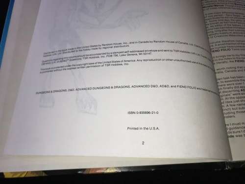 DUNGEONS & DRAGONS TSR FIEND FOLIO TOME OF CREATURES MALEVOLENT AND BENIGN