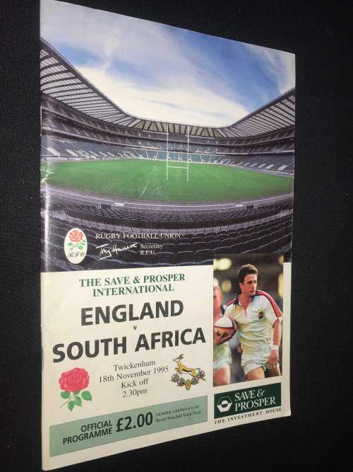 ENGLAND VERSUS SOUTH AFRICA TWICKENHAM 18 NOVEMBER 1995 OFFICIAL PROGRAMME