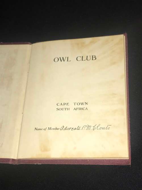 OWL CLUB CAPE TOWN 1920`S