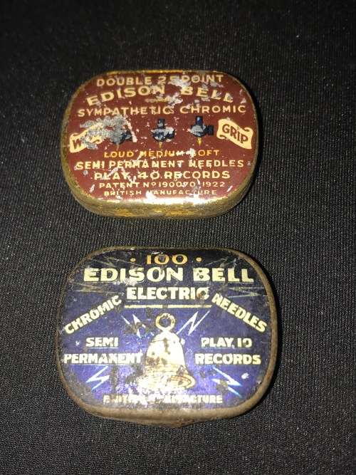 VINTAGE EDISON RECORD NEEDLE TINS EMPTY