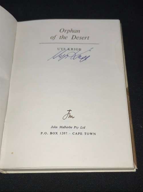 ORPHAN OF THE DESERT BY UYS KRIGE SIGNED