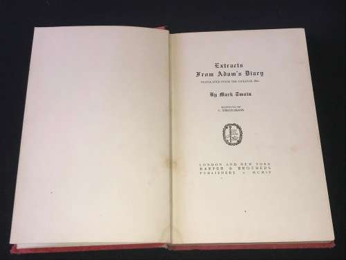 EXTRACTS FROM ADAM`S DIARY BY MARK TWAIN 1904