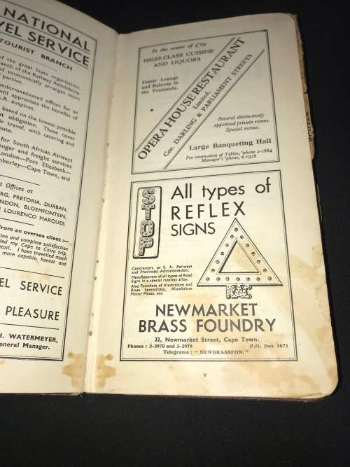 ROYAL AUTOMOBILE CLUB OF SOUTH AFRICA ROUTE BOOK EIGHTH EDITION 1936
