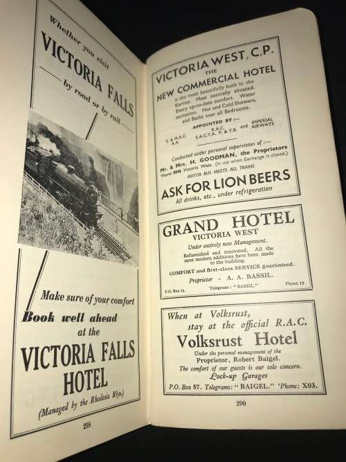 ROYAL AUTOMOBILE CLUB OF SOUTH AFRICA ROUTE BOOK EIGHTH EDITION 1936
