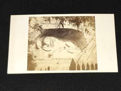 1860's PHOTO CDV OF LUCERNE LION MONUMENT SWITZERLAND