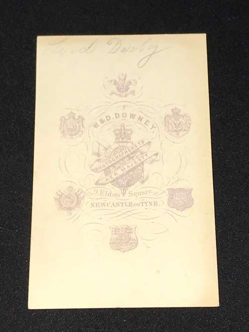 1860's CDV PHOTOGRAPH OF LORD STANLEY 15TH EARL OF DERBY