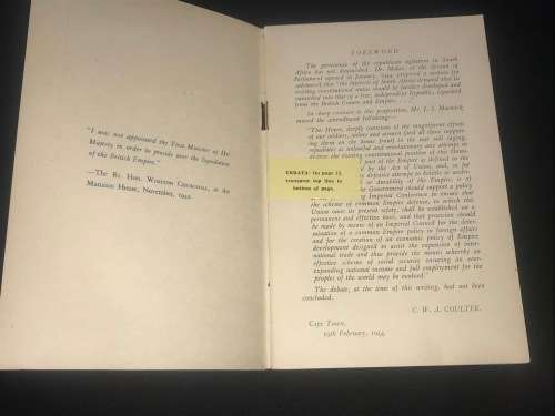EMPIRE UNITY WITH A BRIEF ACCOUNT OF THE OBJECTS AND WORK OF THE DOMINION PARTY OF SA - CWA COULTER