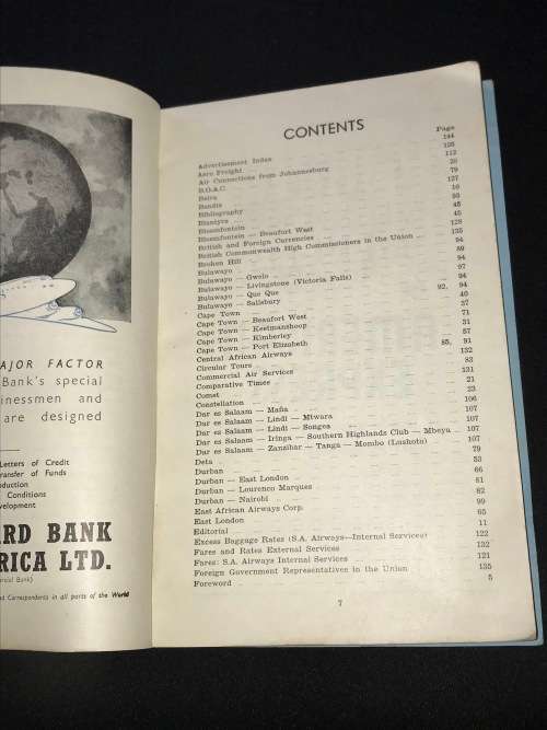 1952 THE AIR TRAVEL HANDBOOK FOR SOUTHERN AFRICA WITH COMPLIMENTS OF SOUTH AFRICAN AIRWAYS