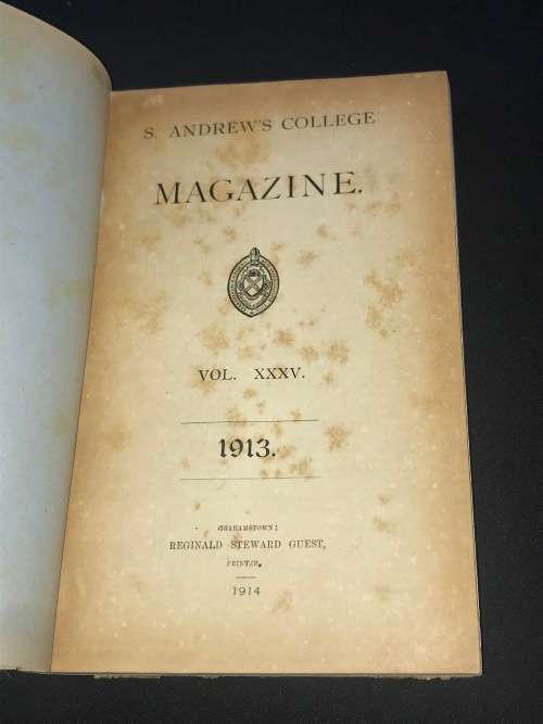 SAINT ANDREWS MAGAZINE VOL XXXV 1913 GRAHAMSTOWN