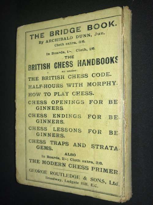 1908 CHESS OPENINGS FOR BEGINNERS BY REV E.E. CUNNINGTON