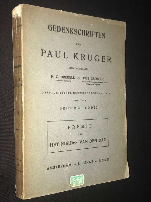 GEDENKSCHRIFTEN VAN PAUL KRUGER 1902 AMSTERDAM
