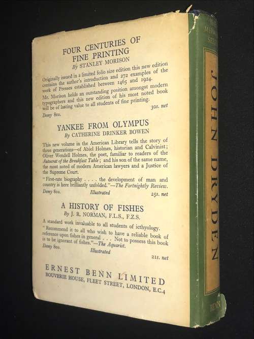 JOHN DRYDEN EDITED WITH AN AN INTRODUCTION AND NOTES BY GEORGE SAINTSBURY VOL1