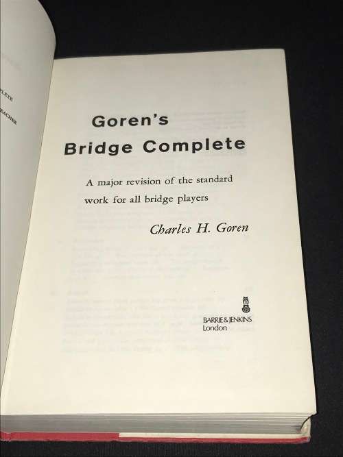 GOREN`S BRIDGE COMPLETE BY CHARLES H. GOREN