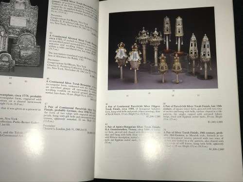 SOTHEBY`S JUDAICA SILVER, WORKS OF ART, PAINTINGS CATALOGUE NEW YORK 1996