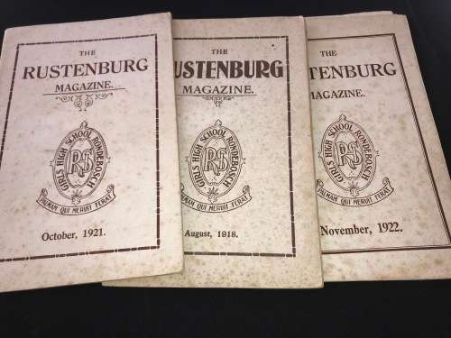 THE RUSTENBURG GIRLS HIGH SCHOOL MAGAZINES 1918, 1921, 1922