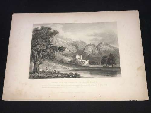 ORIGINAL ANTIQUE 1800'S PRINT OF THE FORTRESS OF BOWRIE IN RAJPOOTANA INDIA