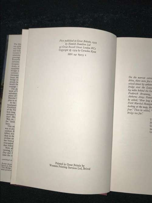 A BRIDGE TO FAR BY CORNELIUS RYAN