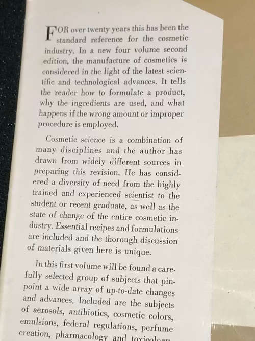 THE CHEMISTRY AND MANUFACTURE OF COSMETICS VOLUME 1 BY MAISON G. DE NAVARRE