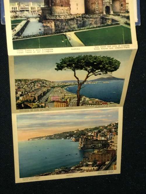 VINTAGE ITALIAN SOUVENIR FOLD OUT PHOTOS OF NAPOLI VIEWS