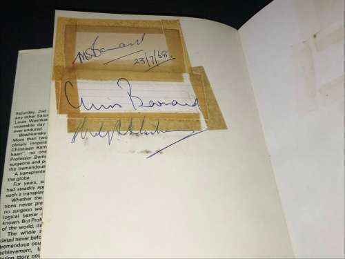 THE TRANSPLANTED HEART - PROF CHRISTIAAN BARNARD BY PETER HAWTHORNE SIGNED