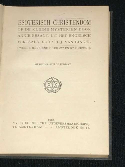 ESOTERISCH CHRISTENDOM OF DE KLEINE MYSTERIEN DOOR ANNIE BESANT