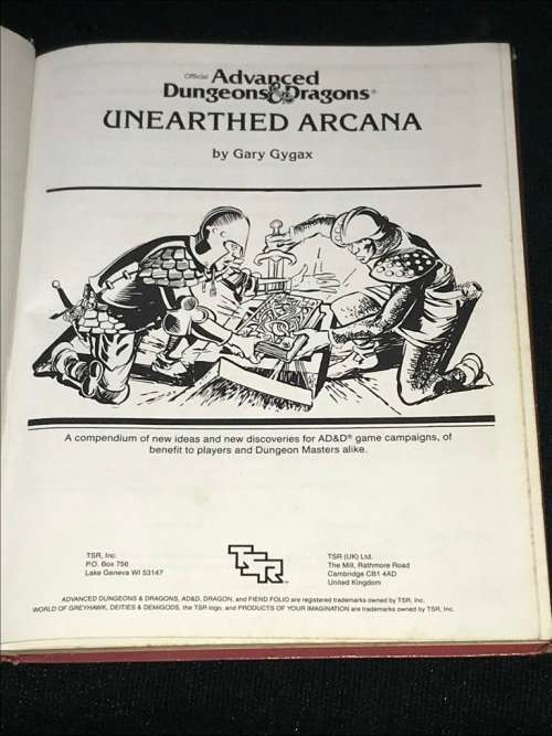 ADVANCED DUNGEONS & DRAGONS UNEARTHED ARCANA BY GARY GYGAX