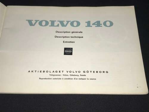 MANUEL D'INSTRUCTION POUR VOLVO 140