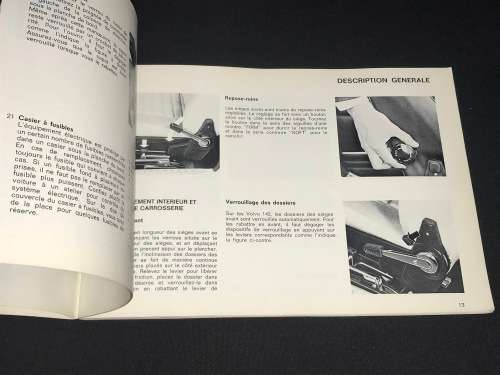 MANUEL D'INSTRUCTION POUR VOLVO 140