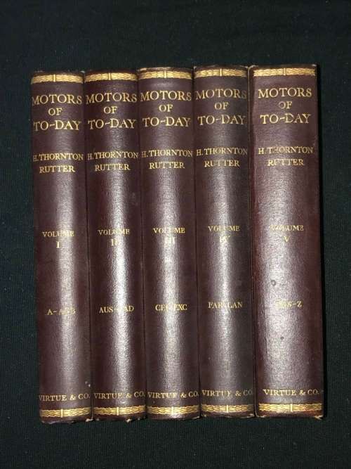 MOTORS OF TODAY BY H. THORNTON RUTTER 5 VOLUME SET