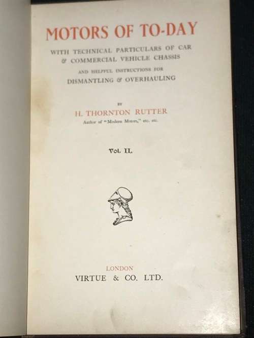 MOTORS OF TODAY BY H. THORNTON RUTTER 5 VOLUME SET