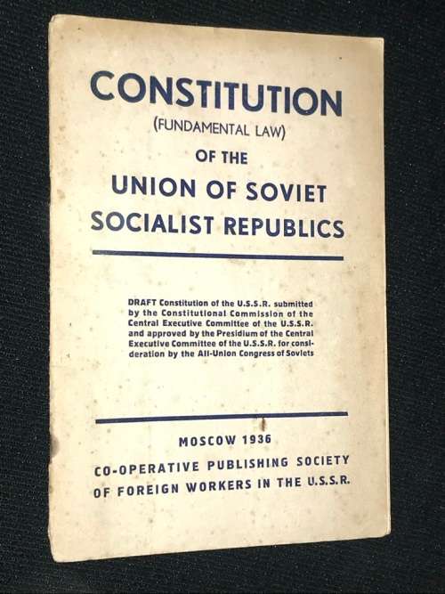 CONSTITUTION OF THE UNION OF SOVIET SOCIALIST REPUBLIC 1936