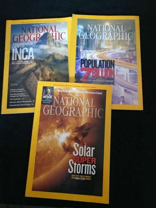 NATIONAL GEOGRAPHIC MAGAZINES X 3 JUNE 2012, JAN 2011, APRIL 2011