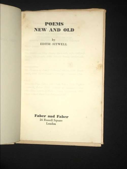 POEMS OF NEW AND OLD BY EDITH SITWELL