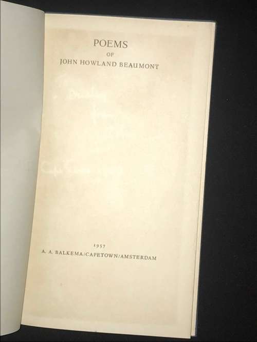 POEMS OF JOHN HOWLAND BEAUMONT 1957