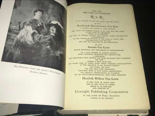 THE LIFE AND TIMES OF REMBRANDT BY HENDRIK WILLEM VAN LOON