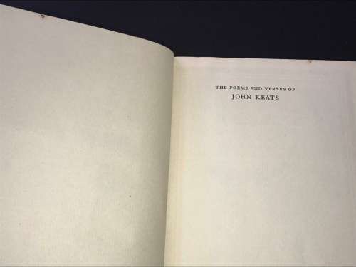 THE POEMS AND VERSES OF JOHN KEATS EDITED BY JOHN MIDDLETON MURRY