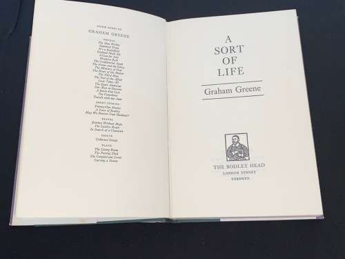 A SORT OF LIFE BY GRAHAM GREENE 1ST EDITION