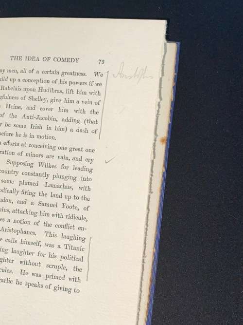 AN ESSAY ON COMEDY AND THE USES OF THE COMMON SPIRIT BY GEORGE MEREDITH 1919