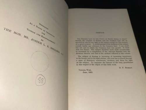 FENCING LAWS OF THE UNION BY D.F. BOSMAN - JUTA 1925