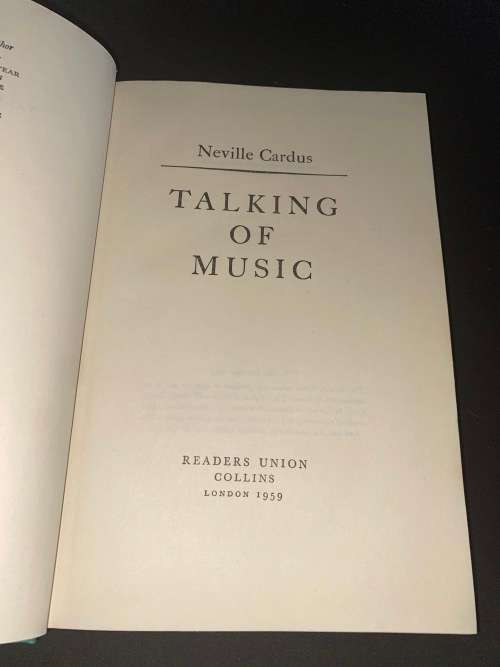 TALKING OF MUSIC BY NEVILLE CARDUS