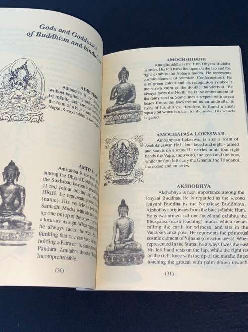 Short description of gods, goddesses and ritual objects of Buddhism and Hinduism in Nepal